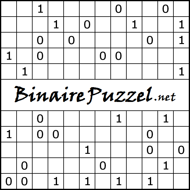 Pidgin Immoraliteit overhemd Binaire puzzels, online oplossen of printen - BinairePuzzel.net