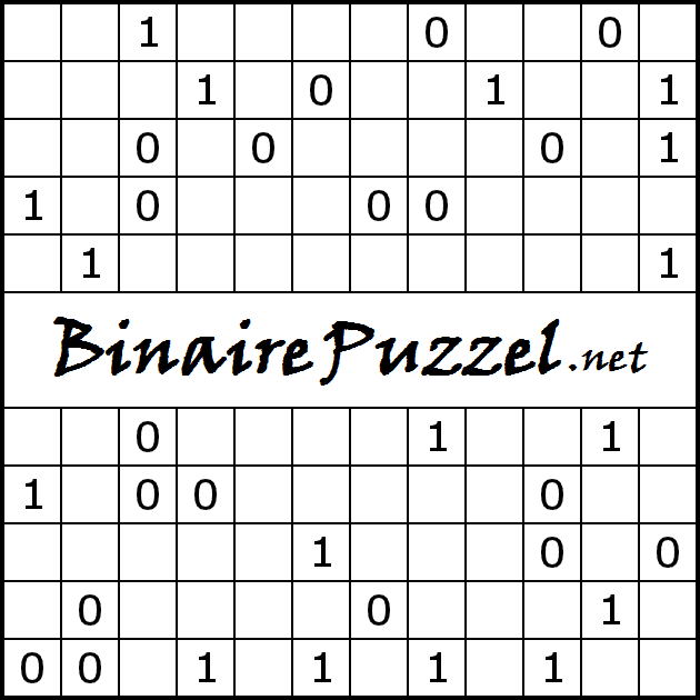 puzzels, online oplossen of printen - BinairePuzzel.net