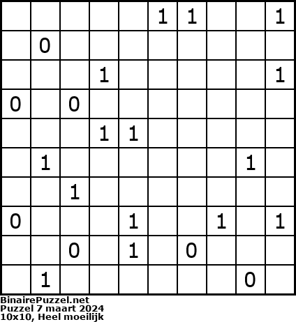 Binaire Puzzel