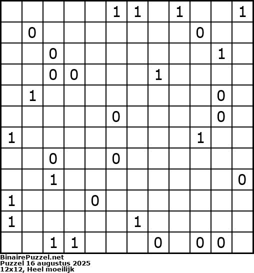 Binaire Puzzel