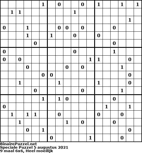 Binaire Puzzel